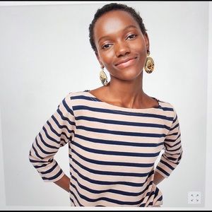 JCrew Structured boatneck striped t shirt H6778